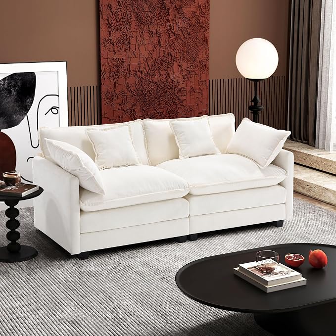 Ihanherry Cloud Sofa 77 Inch Loveseat, Modern Sectional Couch, 2-Seats Sofa by iHanHerry