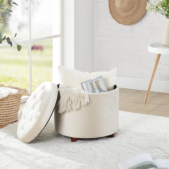 Ornavo Home Round Storage Ottoman - Image 3