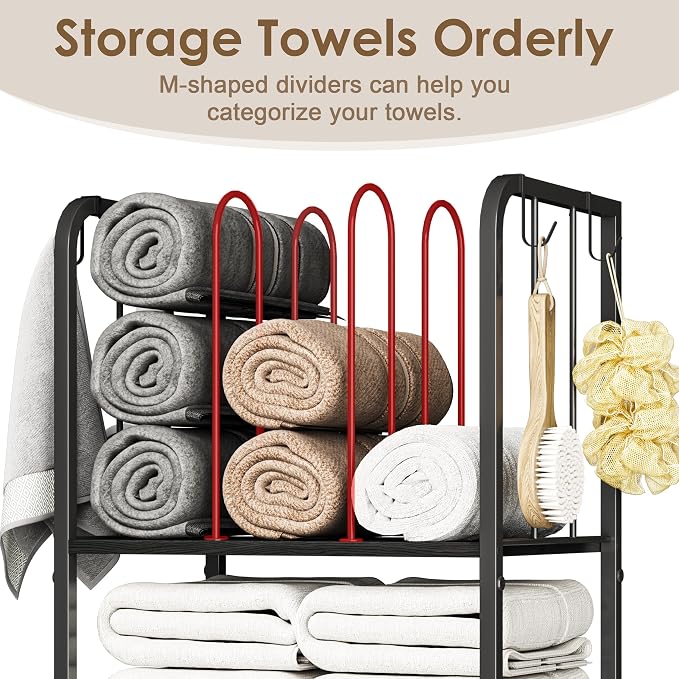 Towel Racks for Bathroom 3-Tier, Durable Metal Towel Rack Stand, Pool Items - Image 2
