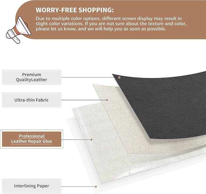 ONine Leather Repair Patch，Self-Adhesive Couch Patch，Multicolor Available - Image 2