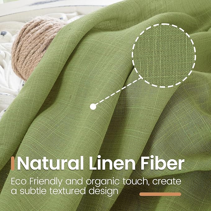 BGment 54 Inch Length Green Curtains - Image 3