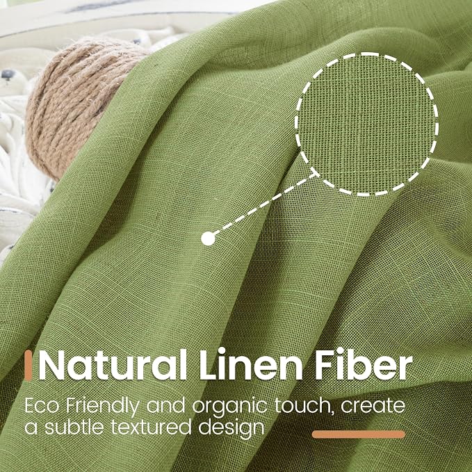 BGment Short Linen Semi Sheer Curtains 40 Inch Length - Image 3
