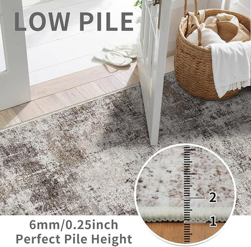 3x6 Washable Entryway Runner Rug: Non Slip Wide Hallway Runners Easy-to-Clean - Image 2
