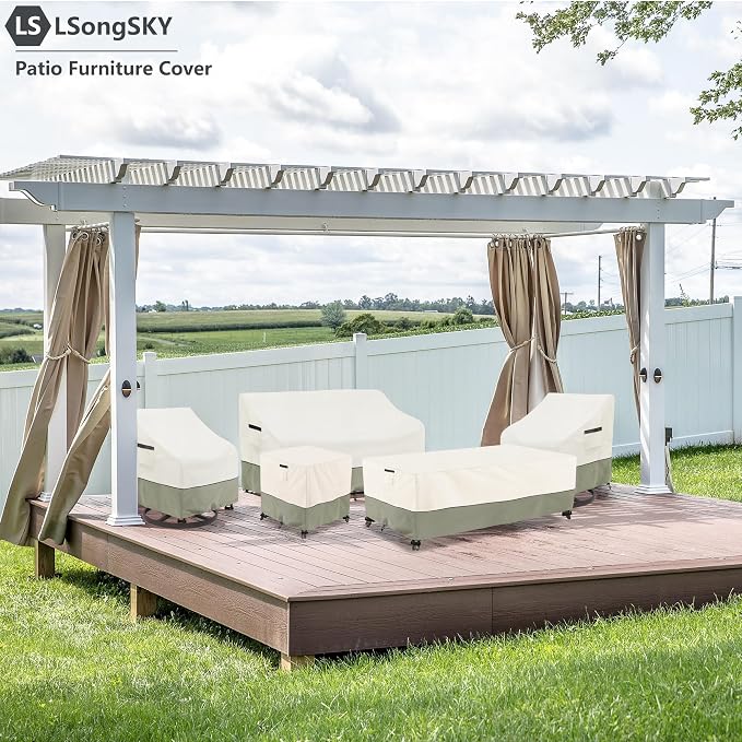 Patio Wicker Side Table Cover, Waterproof Square Patio Small Side Table Cover - Image 5