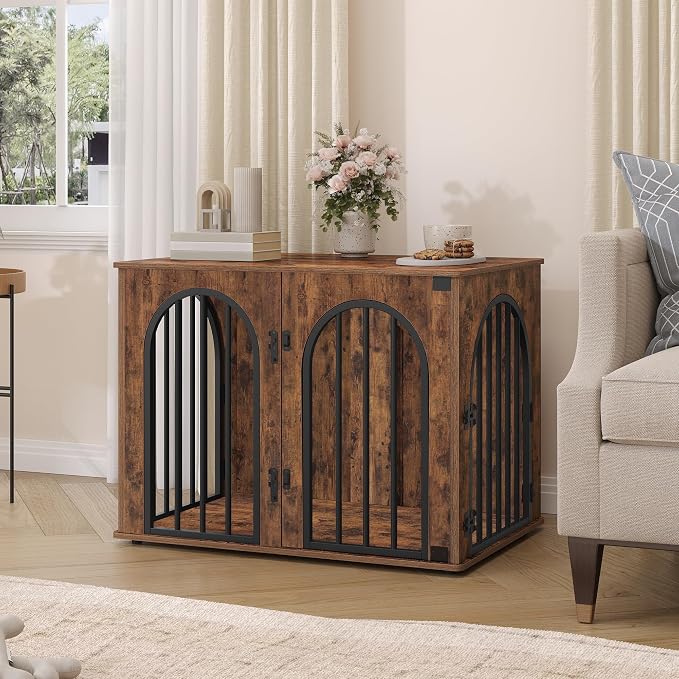 Hzuaneri 31.5'' Wooden Dog Crate Furniture, Indoor Dog Kennel Dogs Cage - Image 9