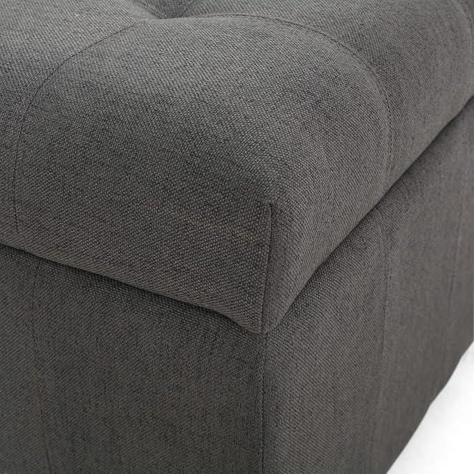 Christopher Knight Home Hedda Tufted Fabric Storage Ottoman - Image 8