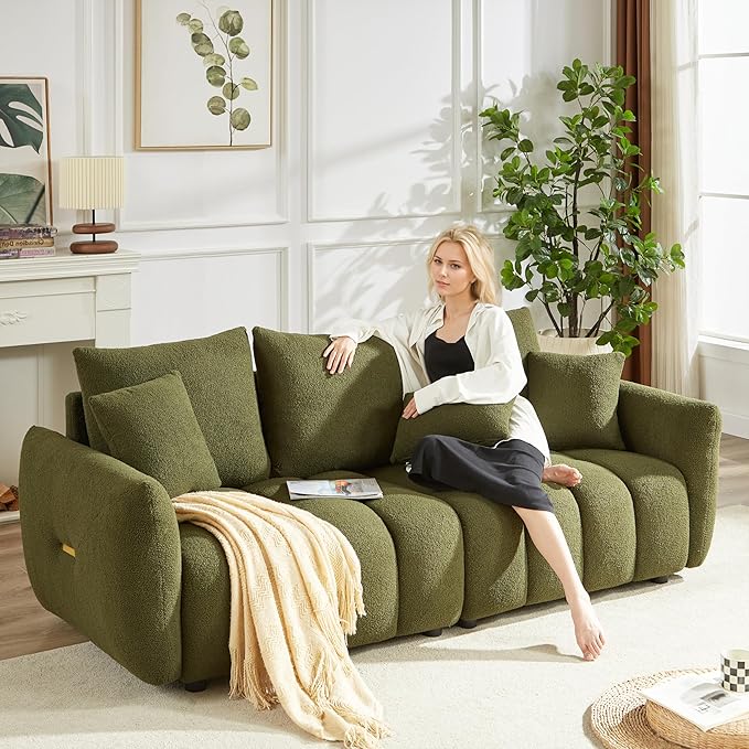 Antetek Teddy Sofa Set for Living Room, Modern Deep Seat Sofa Chair and - Image 5