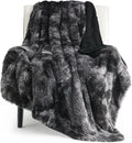 Bedsure GentleSoft Fuzzy Sherpa Faux Fur Twin Blanket Tie Dye Black Cozy Gifts by BEDSURE