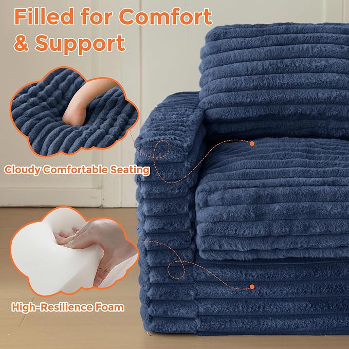 MAXYOYO Kids Bean Bag Chair, Comfy Faux Fur Bean Bag Sofa - Image 6