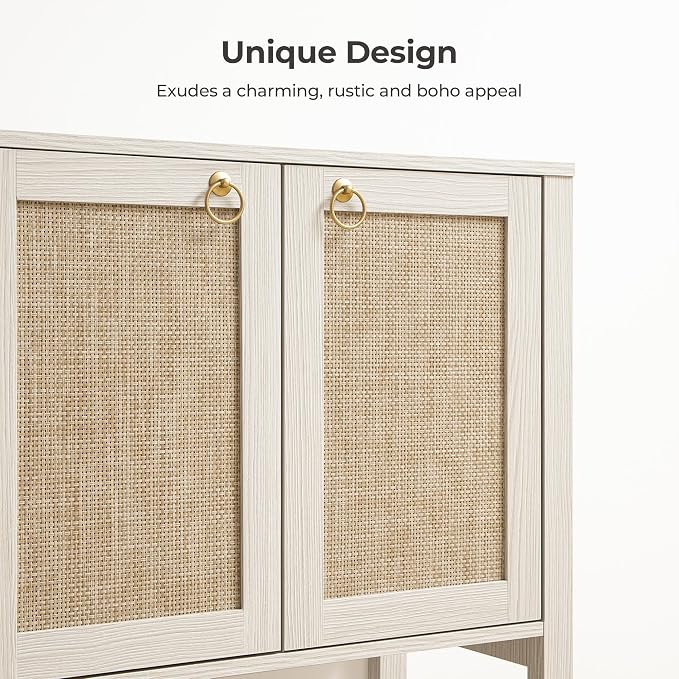 SICOTAS Rattan Sideboard Buffet Cabinet - Image 3
