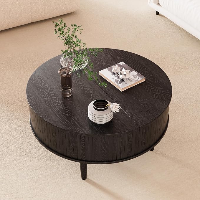 Round Fluted Lift Top Coffee Table - Image 5