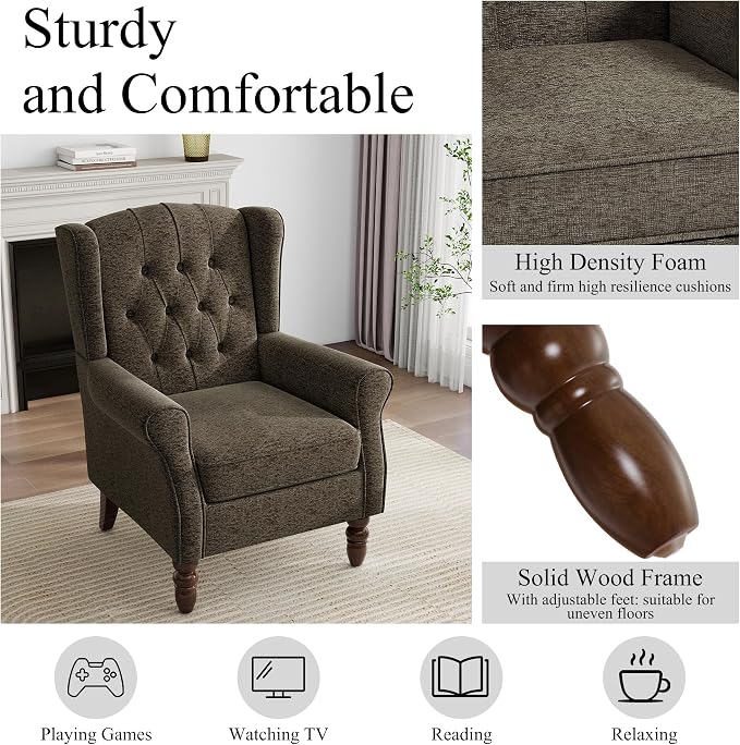 Pia Ricco Mid-Century Modern 2-Piece Wingback Chair Set - Image 4