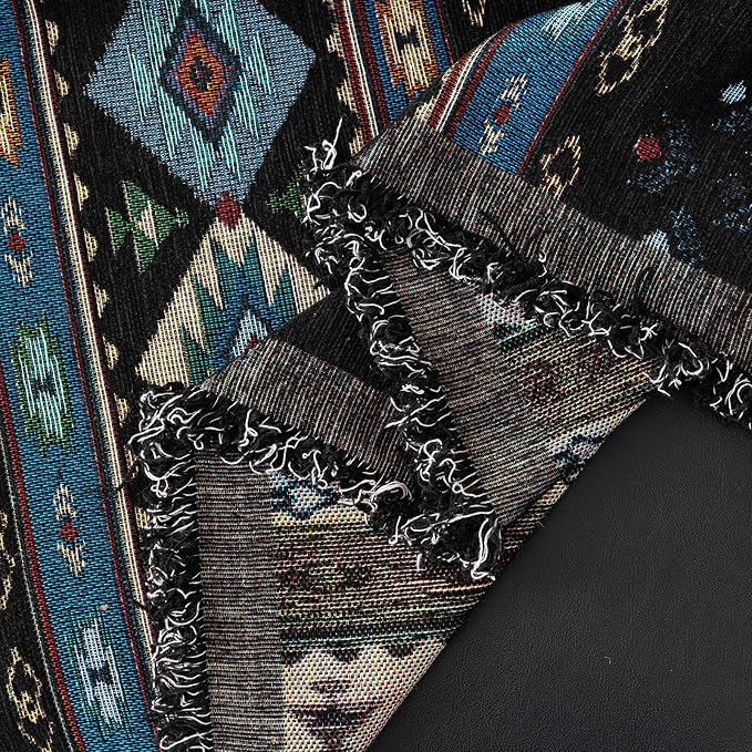 VClife Bohemian Couch Cover, Vintage Moroccan Tribal Geometric Chenille Couch - Image 7