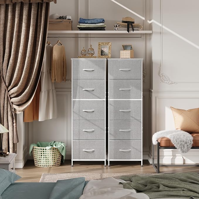 WLIVE Fabric Dresser, 5-Drawer Tall Dressers - Image 4