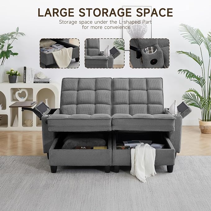 70.9" Chaise Lounge Chair Indoor, Oversized Boucle Upholstered Sofa Bed - Image 3