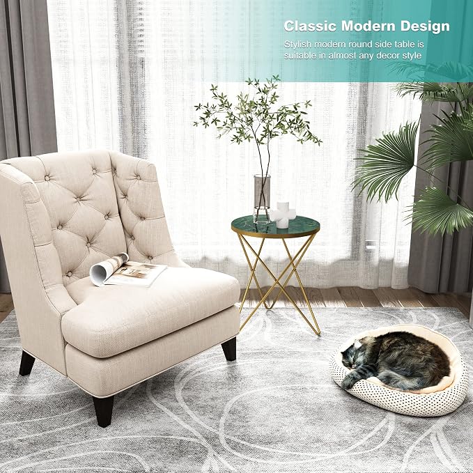 HLR Modern Round Side Table, End Table - Image 5