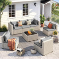 UDPATIO Outdoor Patio Furniture Set, 7-Piece PE Wicker Sectional Sofa by UDPATIO