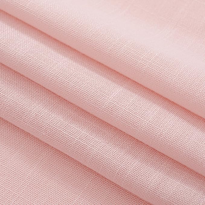 Pink Linen Curtains 84 Inch Length 2 Panels Set - Image 7