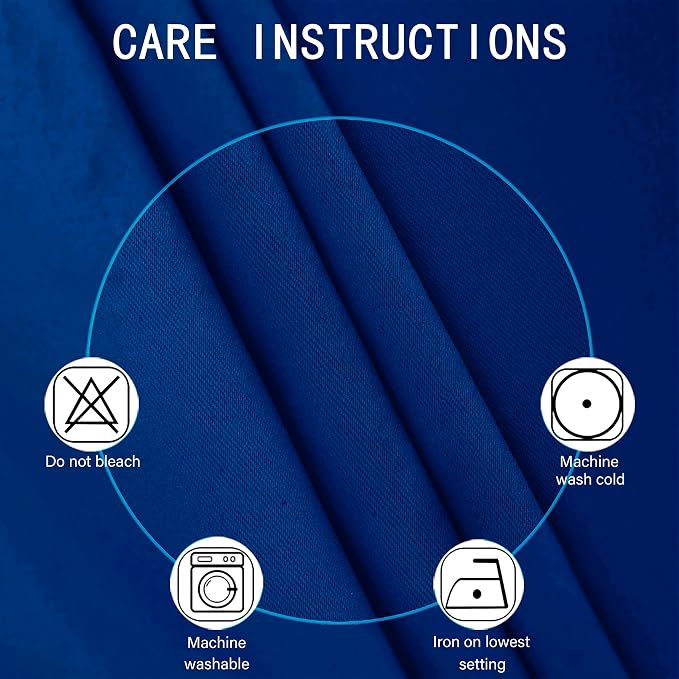 LEMOMO Blackout Curtains 66 x 84 inch/Royal Blue Curtains Set of 2 - Image 4