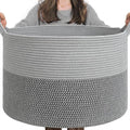 INDRESSME Extra Large Laundry Basket, Cotton Rope Blanket Basket by INDRESSME