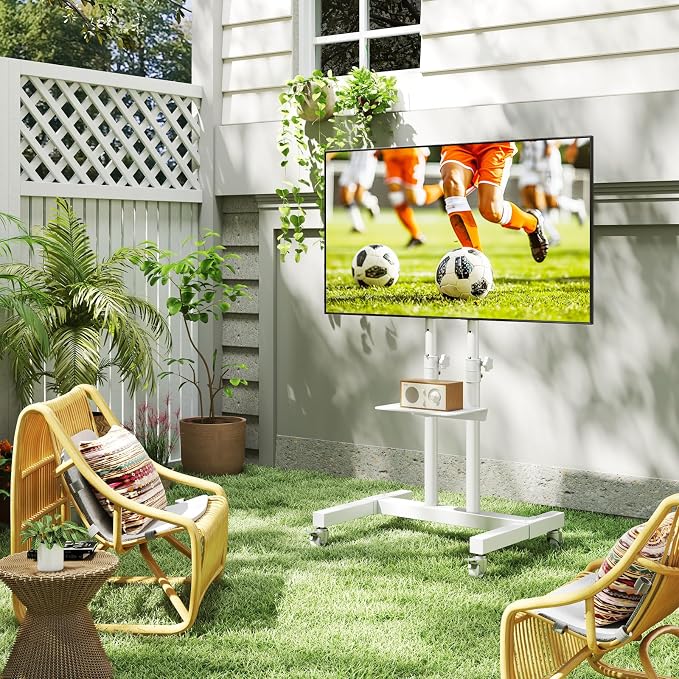 Mobile TV Stand Rolling TV Cart Floor Stand - Image 9