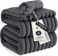 Bedsure GentleSoft Grey Fleece King Blanket by BEDSURE