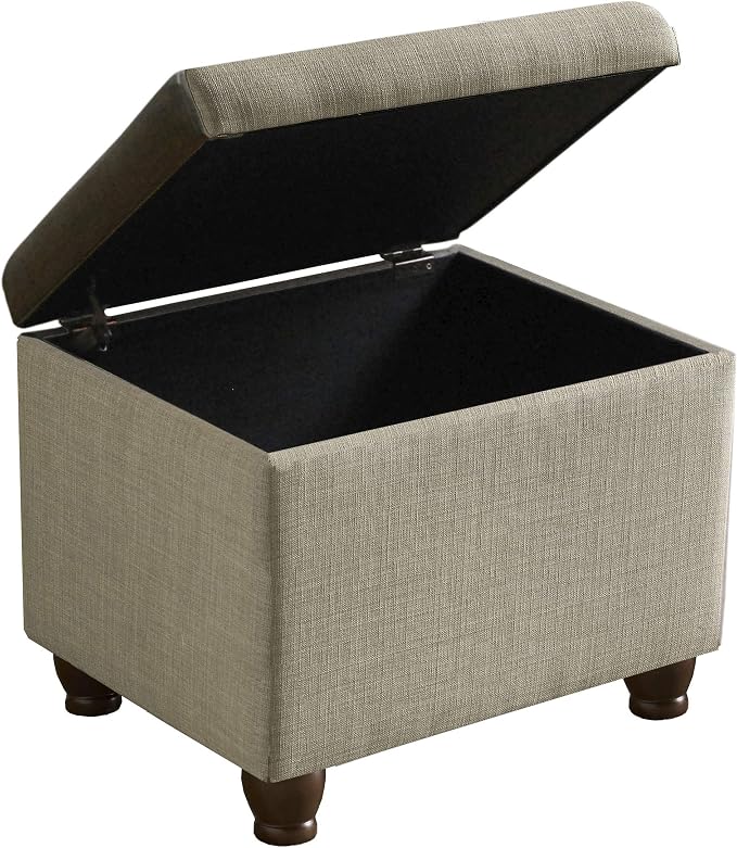 Homepop Home Decor | Upholstered MediumRectangular Storage Ottoman | Hinged Lid - Image 7