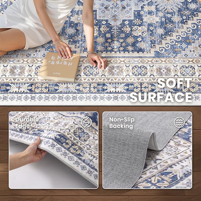 zesthome 9x12 Area Rugs, Stain Resistant Washable Rug, Ultra-Thin Rugs - Image 6