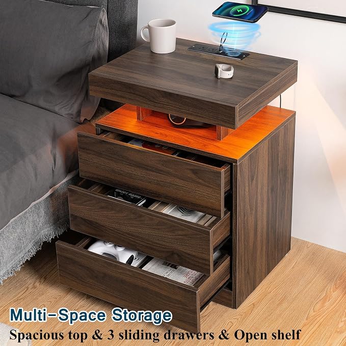 HOMMPA Set of 2 Rustic Brown Nightstands - Image 5