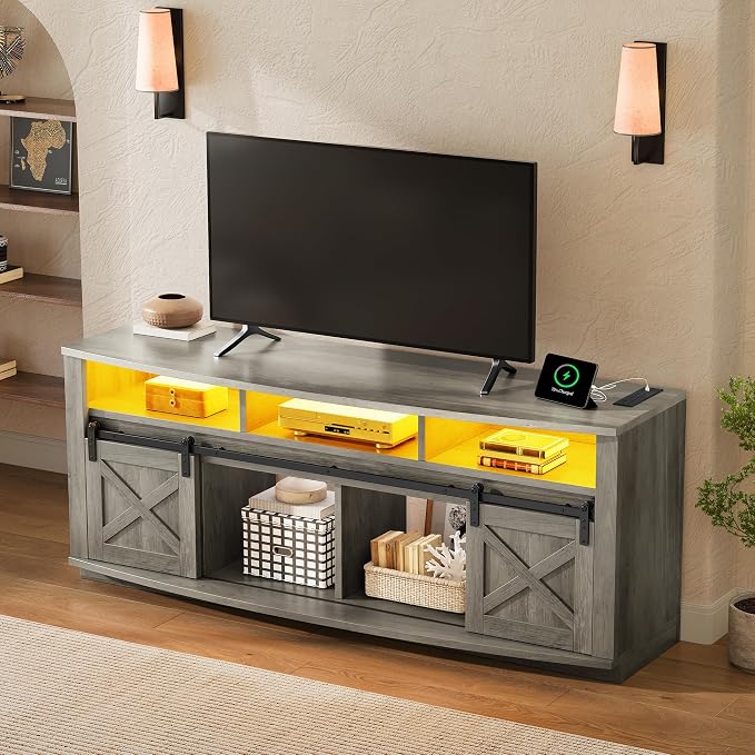YITAHOME TV Stand for 75/80 Inch TV, Media Furniture TV Table by YITAHOME