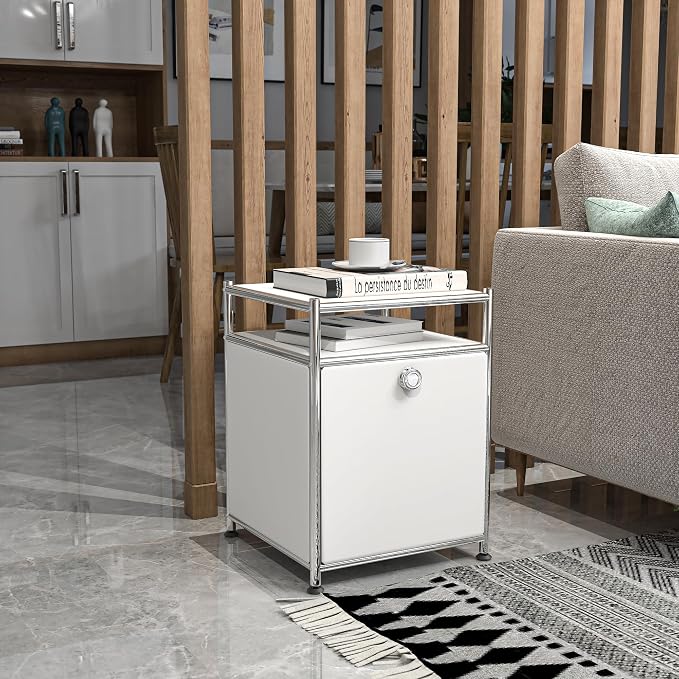 Matte Storage Cart with Flap Door, Large Capacity Storage Cart with Detachable - Image 6