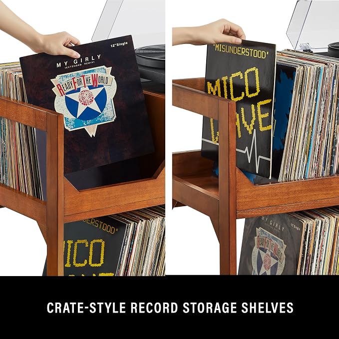 Crosley Furniture Asheville Mid-Century Modern Media Console Record Player Stand - Image 7