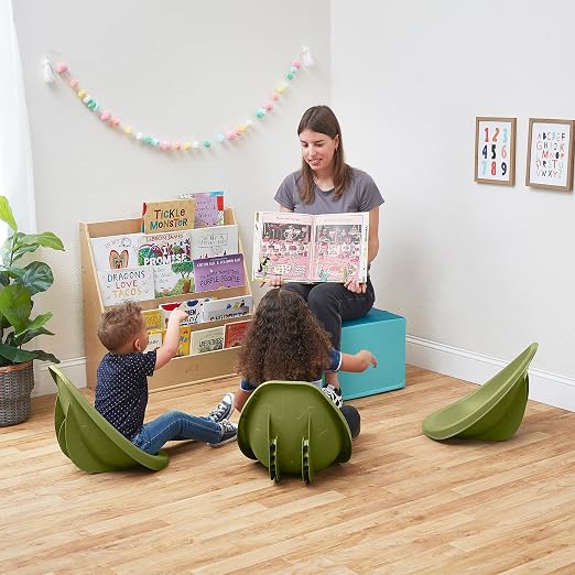 ECR4Kids Plastic Leaf Scoop Floor Rocker Seat, Classroom Furniture, Fern Green - Image 9