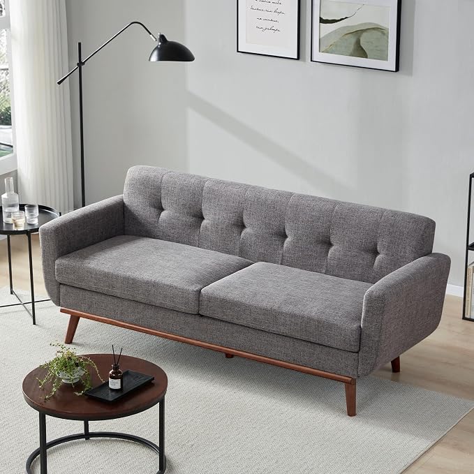 Kingfun 77.2" W Loveseat Sofa, Mid Century Modern Decor Love Seat Couches - Image 4