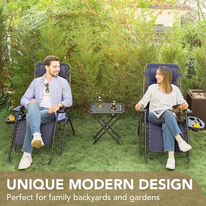 Devoko Patio Zero Gravity Chair Outdoor Folding Adjustable Reclining Chairs - Image 7