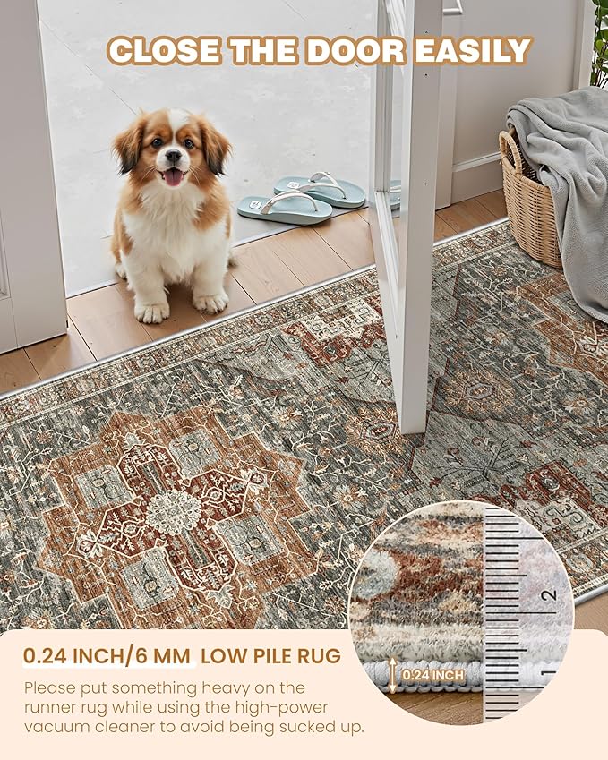 Runner Rug 2x10, Ultra-Thin Kitchen Rugs Non Slip Washable Rugs - Image 5