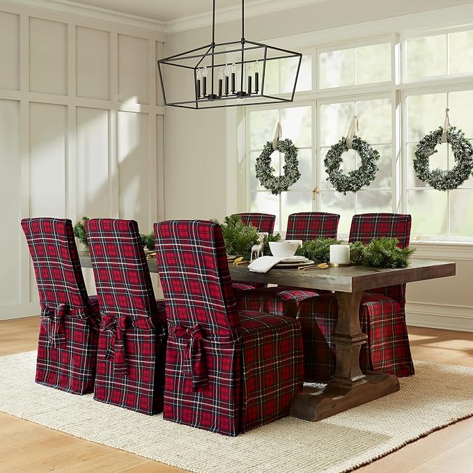 SureFit Cove Cotton Canvas Long Dining Room Chair Covers, Dining Chair Cover - Image 4