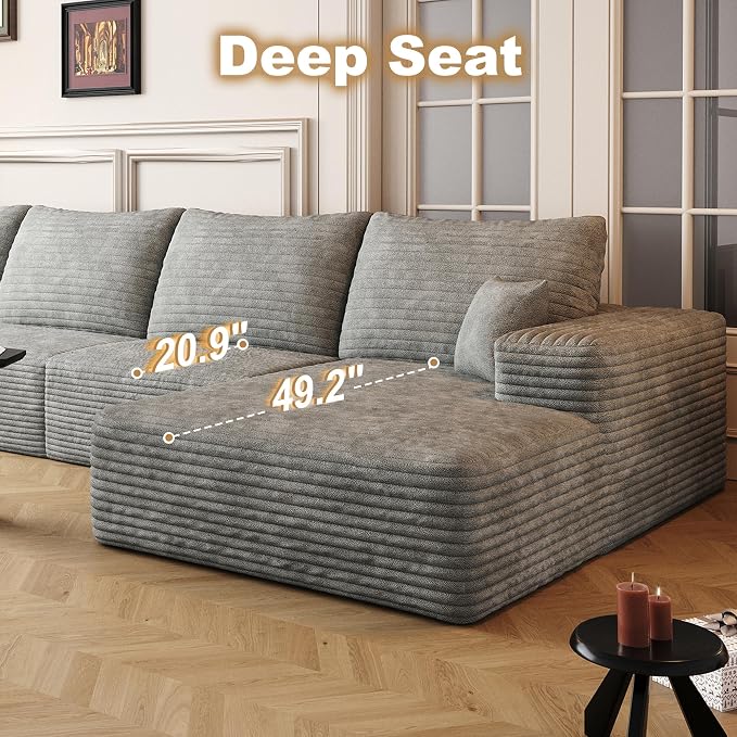 136" Sectional Couches for Living Room Cloud Couch Sofa - Image 4