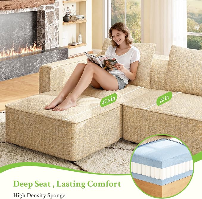Welzona 75" loveseat Sofa, Comfy Chenille Love Seat, Wood Frame Small Couches - Image 5