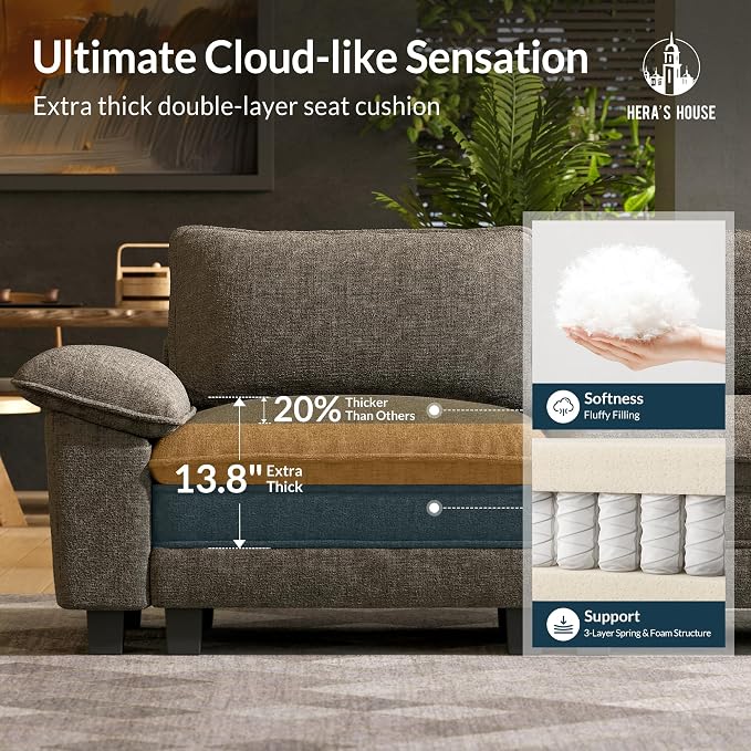 HERA'S HOUSE 124" Modular Sectional Sofa, Oversized L Shaped Couches - Image 6