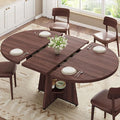 Extendable Dining Table, Round Kitchen Dining Room Dinner Table by JOCOEVOL