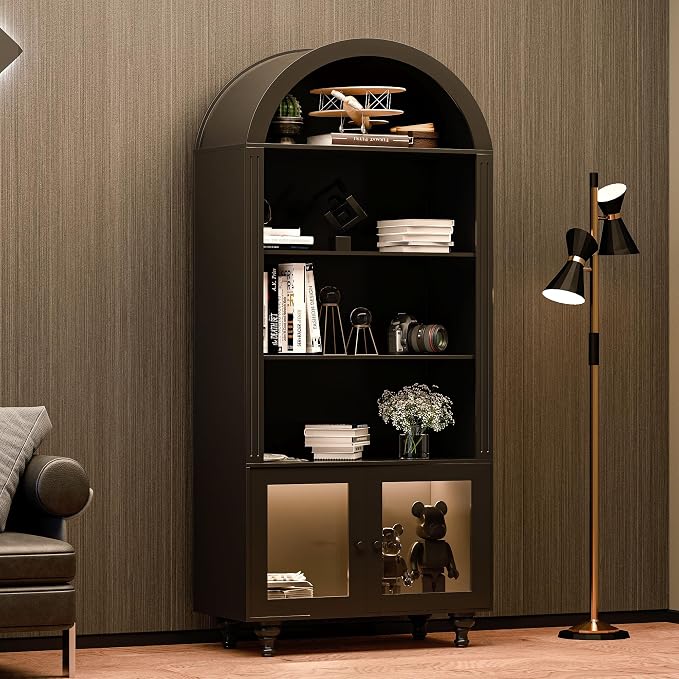 Wildhome Wooden Arched Display Storage Cabinet - Image 6