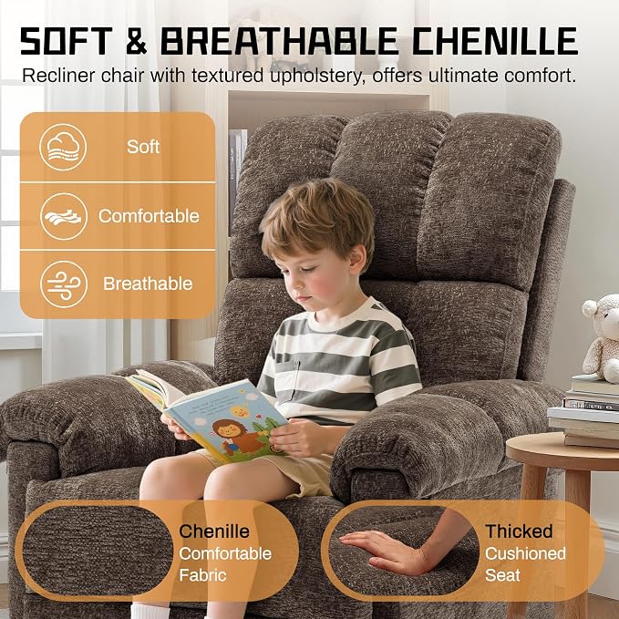 Korser Recliner Chair, Swivel Rocker Recliner Chair - Image 7