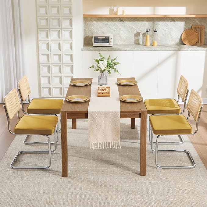 Zesthouse Rattan Dining Chairs Set of 6, Mid Century Modern Dining Room Chairs - Image 8