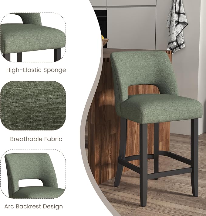 VKNOW Bar Stools Set of 4, Modern Counter Stools - Image 8