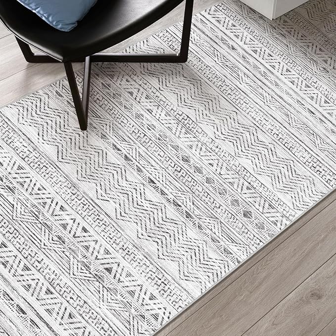 4x5 Washable Entryway Area Rug: Modern Moroccan Runner Rugs Indoor Soft Non - Image 7