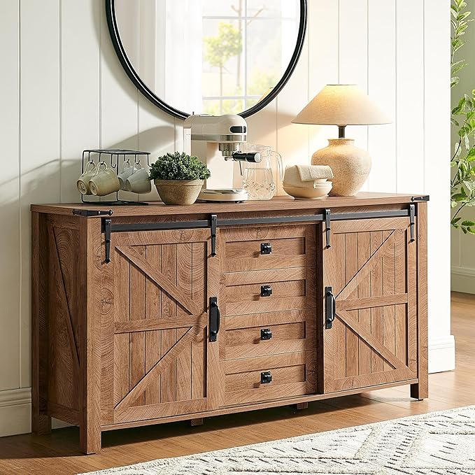 T4TREAM Farmhouse Sideboard Buffet Cabinet by T4TREAMFurniture
