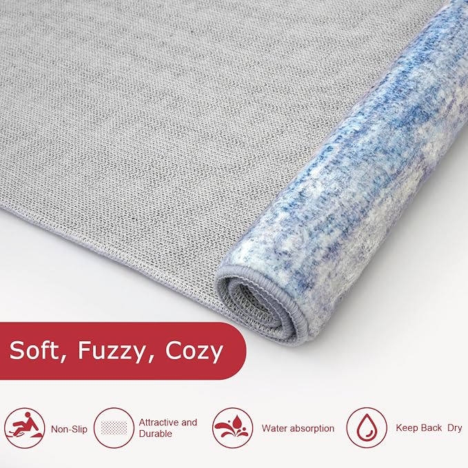 KOZYFLY Modern Abstract Hallway Runner Rug, 2.6x8 Washable Rug Runner Non-Slip - Image 6