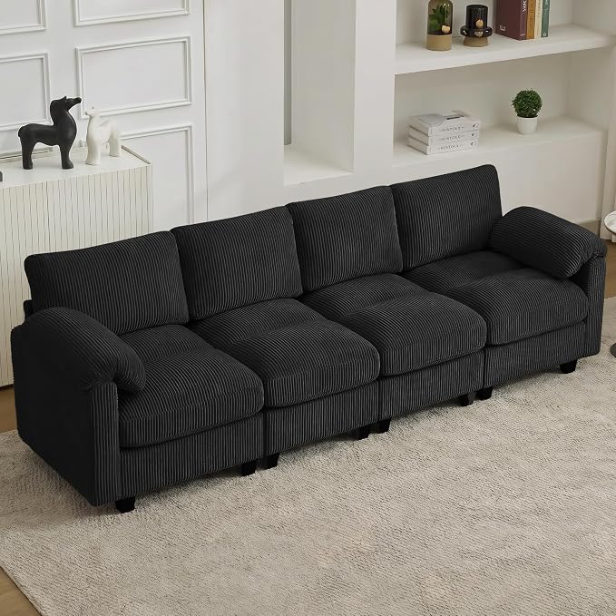 114'' Sectional 4 Seater Couch, Oversized Modular Couches by HATPPTO