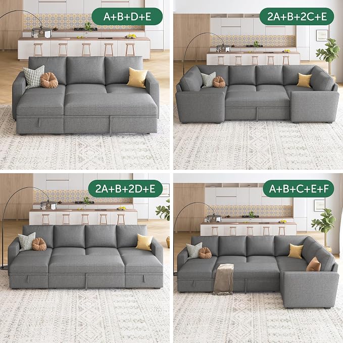 HONBAY Single Seat for Modular Sectional Sleeper Sofa - Image 6